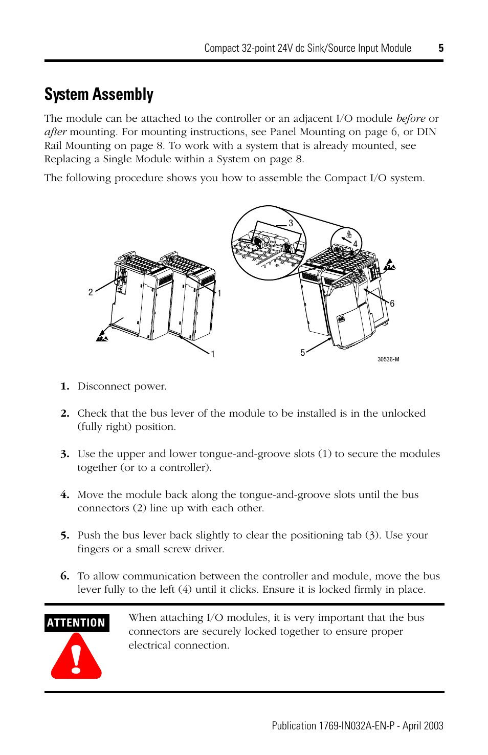 System assembly | Rockwell Automation 1769-IQ32 Install Instr User Manual | Page 5 / 16