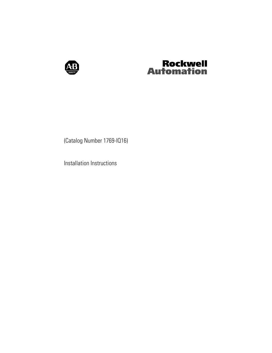 Rockwell Automation 1769-IQ16 Compact 24V dc Sink/Source Input Module User Manual | 16 pages