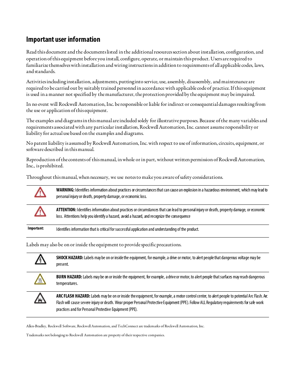 Important user information | Rockwell Automation Logix5000 Controllers I/O and Tag Data Programming Manual User Manual | Page 2 / 86