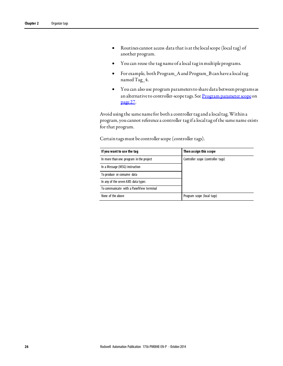 Rockwell Automation Logix5000 Controllers I/O and Tag Data Programming Manual User Manual | Page 26 / 86