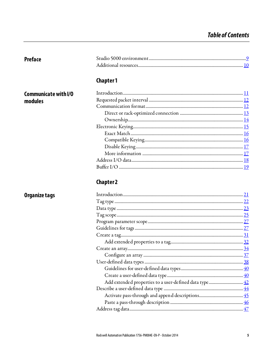 Rockwell Automation Logix5000 Controllers I/O and Tag Data Programming Manual User Manual | Page 5 / 86