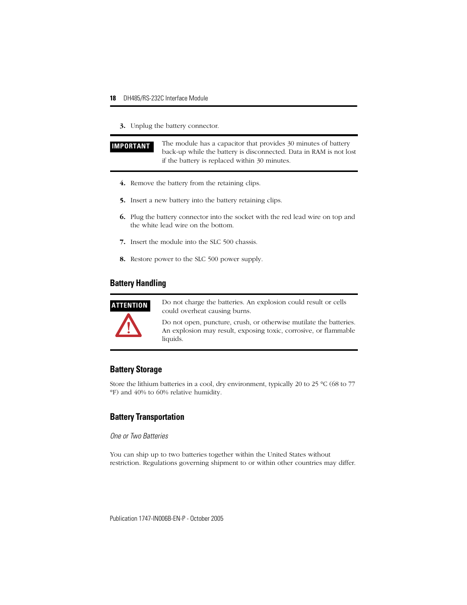 Rockwell Automation 1747-KE DH-485/RS-232C INTERFACE MODULE User Manual | Page 18 / 24