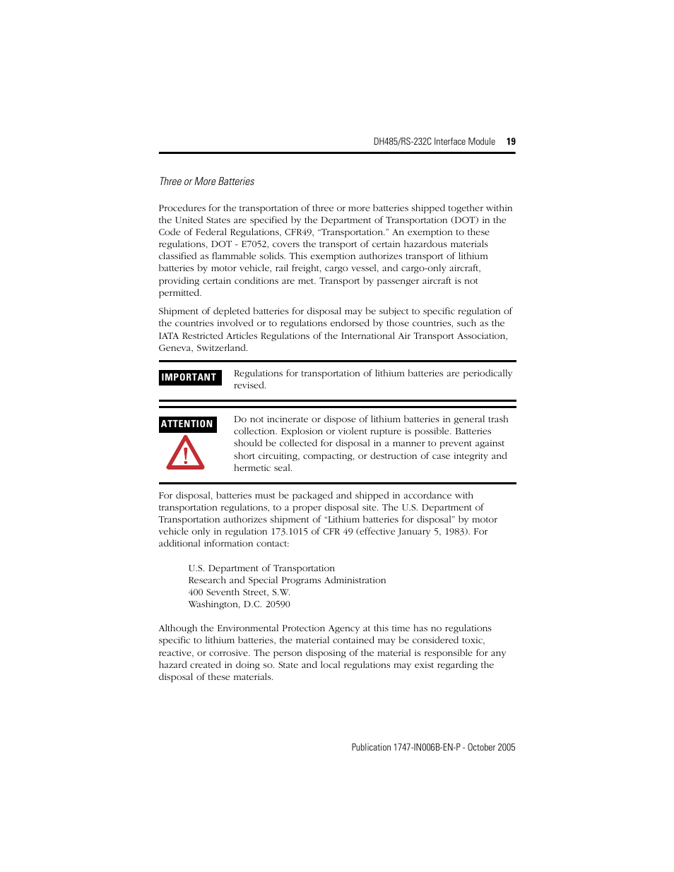 Rockwell Automation 1747-KE DH-485/RS-232C INTERFACE MODULE User Manual | Page 19 / 24