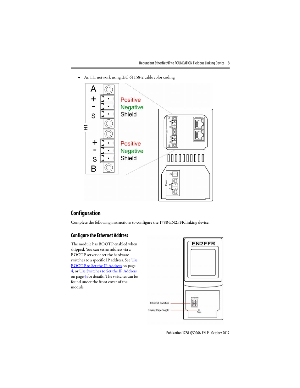 Configuration | Rockwell Automation 1788-EN2FFR Redundant EtherNet/IP to FOUNDATION Fieldbus Linking Device User Manual | Page 3 / 8
