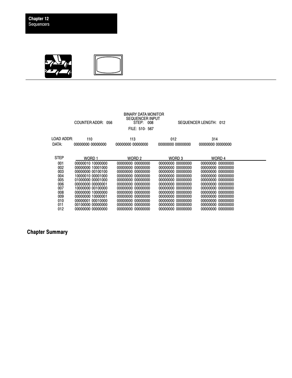 12ć22, Chapter summary | Rockwell Automation 1772-LS_LSP,D17726.8.6 PROG/OPER MANUAL-MINI PLC-2/05 User Manual | Page 148 / 289