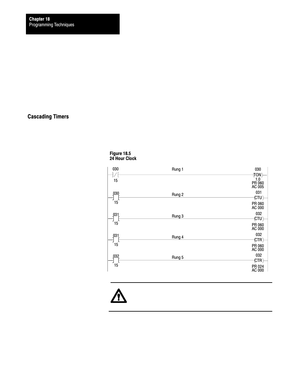 Cascading timers | Rockwell Automation 1772-LS_LSP,D17726.8.6 PROG/OPER MANUAL-MINI PLC-2/05 User Manual | Page 212 / 289