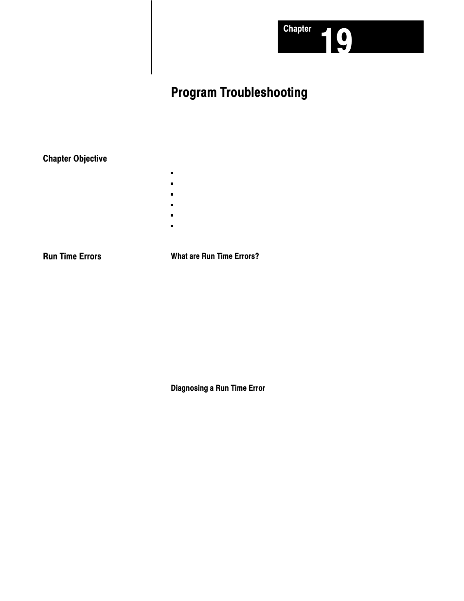 1772-6.8.6, 19 - program troubleshooting, 19ć1, Program troubleshooting | Rockwell Automation 1772-LS_LSP,D17726.8.6 PROG/OPER MANUAL-MINI PLC-2/05 User Manual | Page 222 / 289