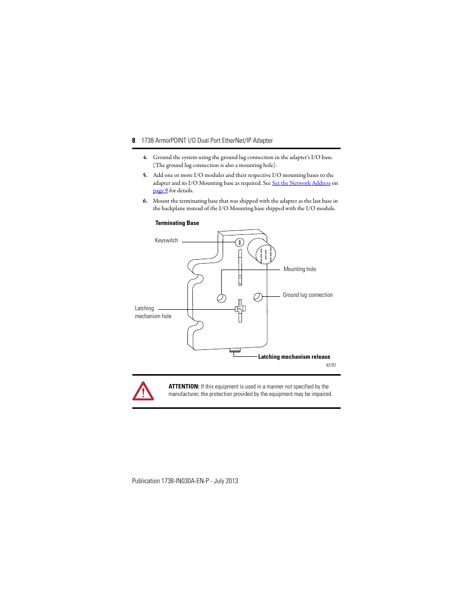 Rockwell Automation 1738-AENTR, Series B ArmorPOINT I/O Dual Port EtherNet/IP Adapter User Manual | Page 8 / 20