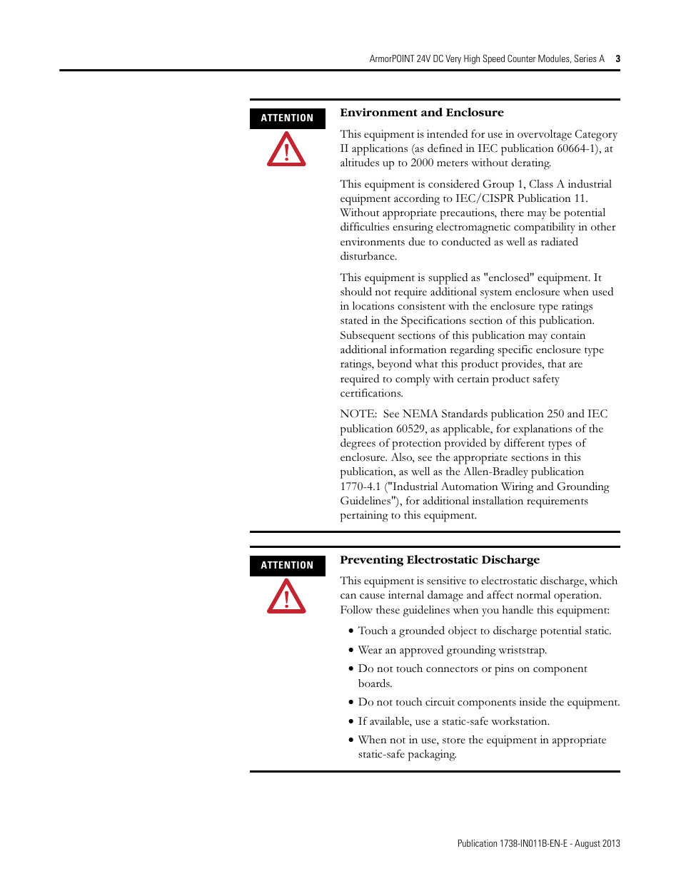 Rockwell Automation 1738-VHSC24M23 ArmorPoint 24V dc Very High Speed Counter Module, Series A User Manual | Page 3 / 20