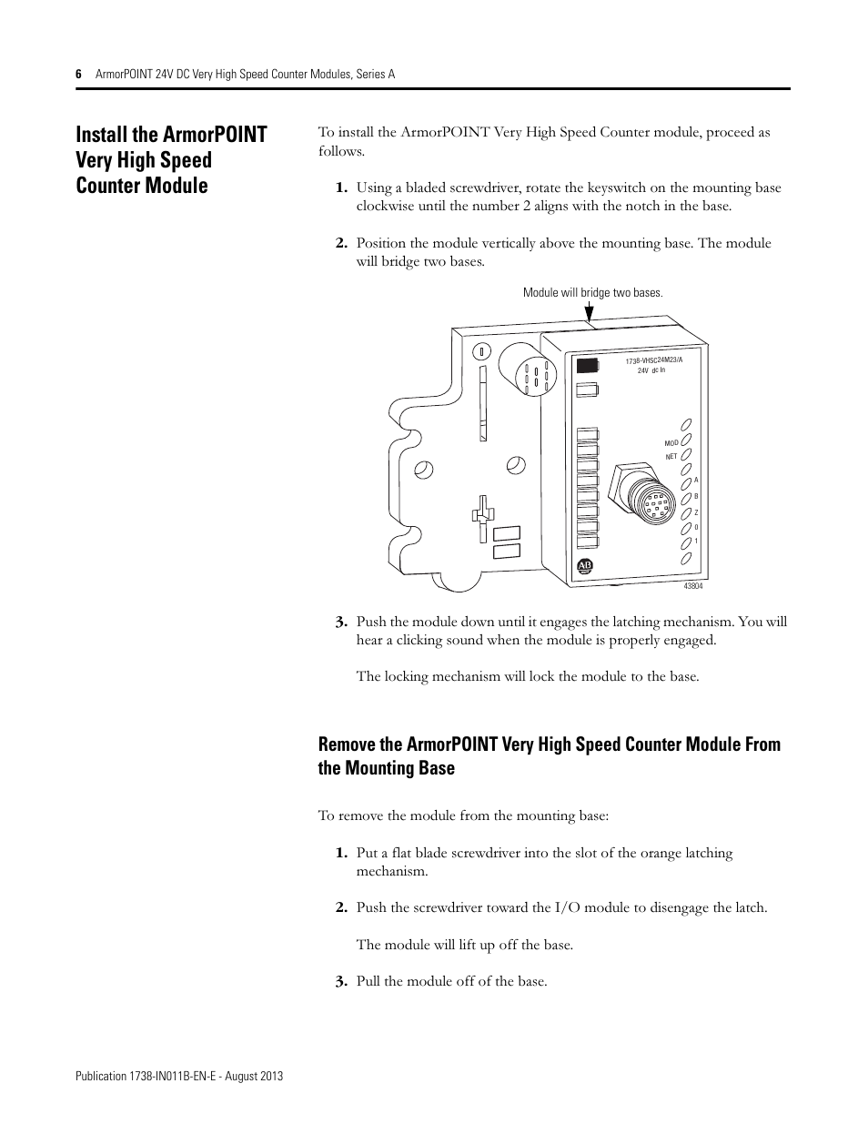 Rockwell Automation 1738-VHSC24M23 ArmorPoint 24V dc Very High Speed Counter Module, Series A User Manual | Page 6 / 20