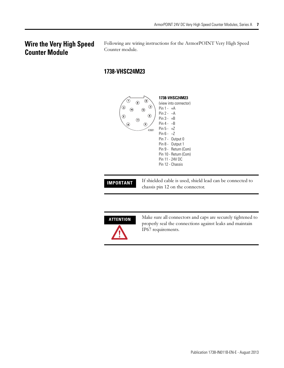Wire the very high speed counter module | Rockwell Automation 1738-VHSC24M23 ArmorPoint 24V dc Very High Speed Counter Module, Series A User Manual | Page 7 / 20