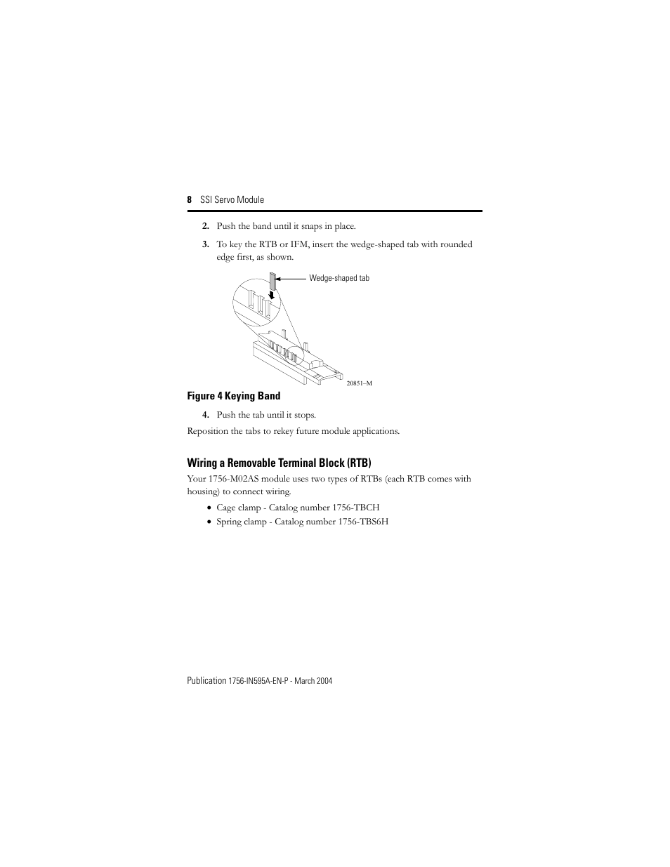Wiring a removable terminal block (rtb) | Rockwell Automation 1756-M02AS Motion Module Installation Instructions User Manual | Page 8 / 26