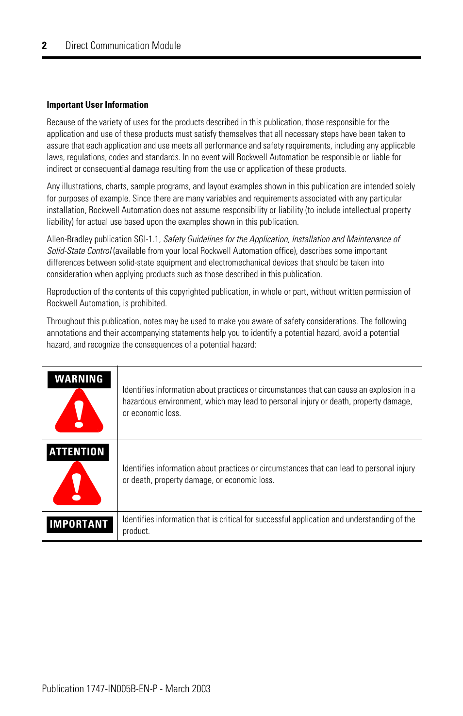 Rockwell Automation 1747-DCM Direct Communication Module User Manual | Page 2 / 16