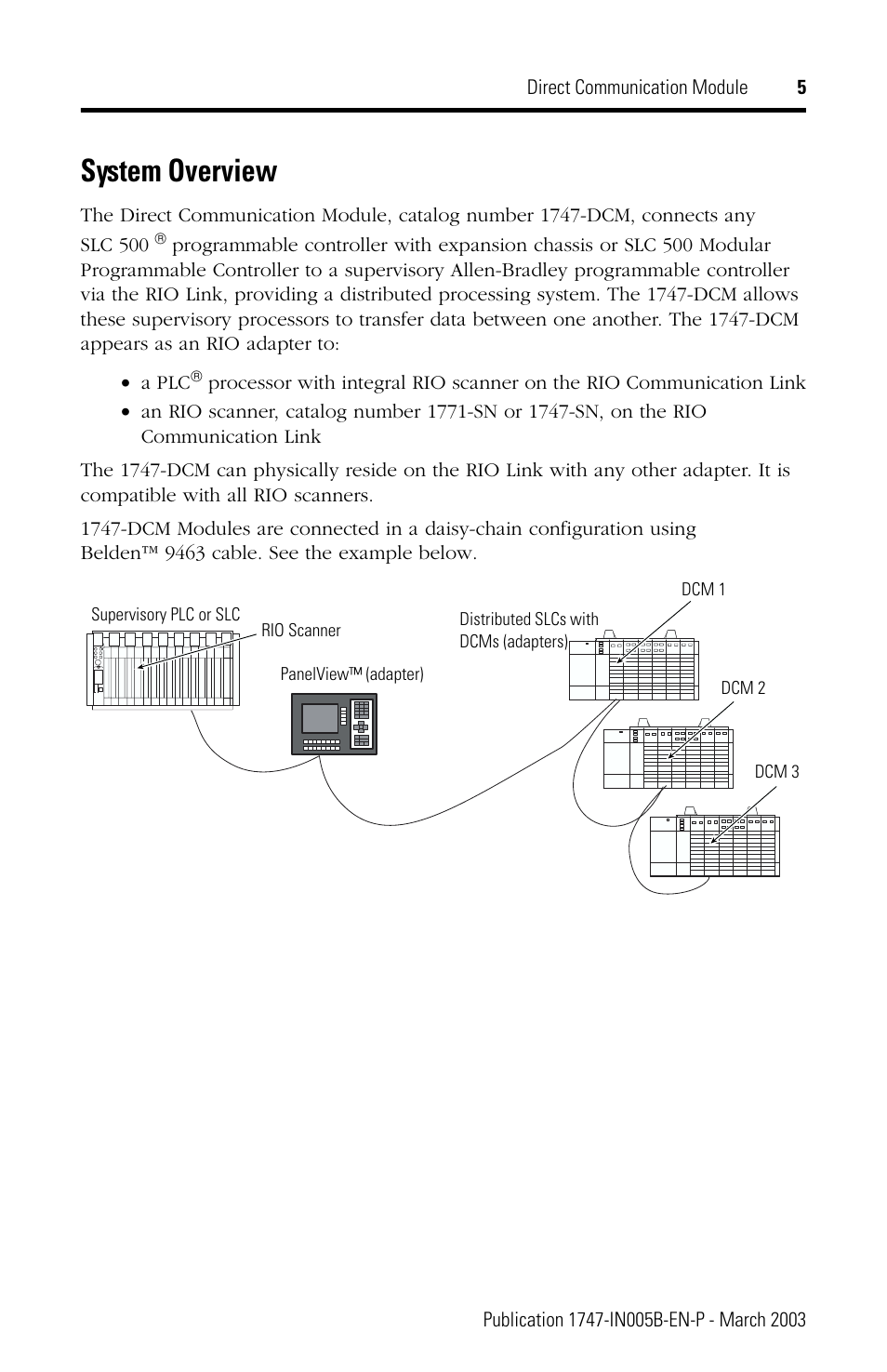 System overview | Rockwell Automation 1747-DCM Direct Communication Module User Manual | Page 5 / 16