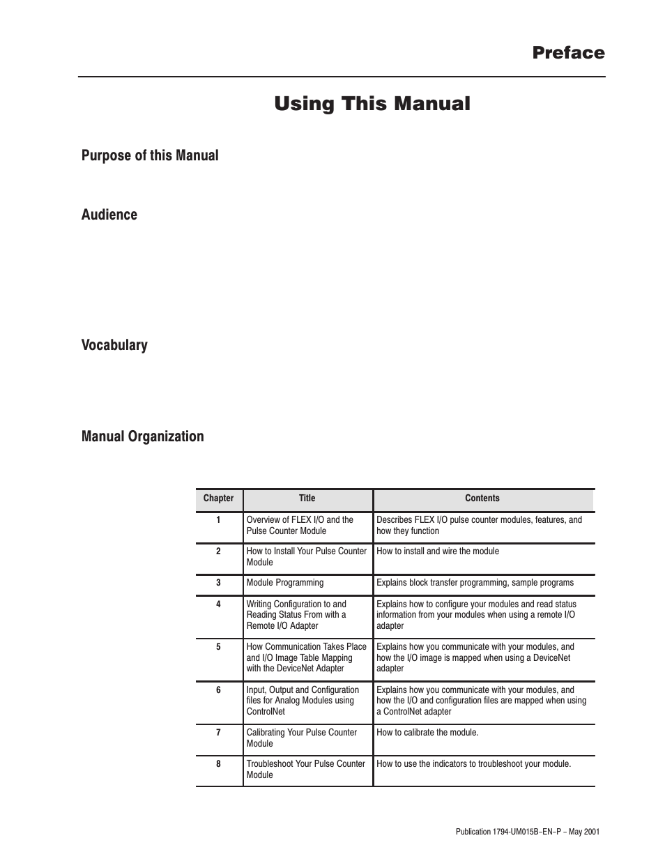 Using this manual, Preface | Rockwell Automation 1794-ID2 U.MNL INCREMENTAL ENCODER User Manual | Page 5 / 88