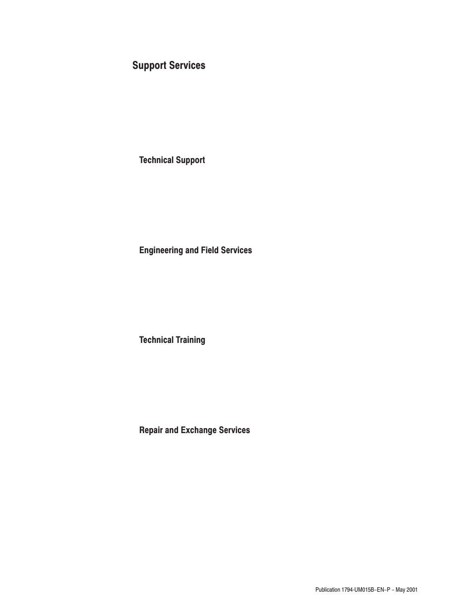 Support services | Rockwell Automation 1794-ID2 U.MNL INCREMENTAL ENCODER User Manual | Page 87 / 88