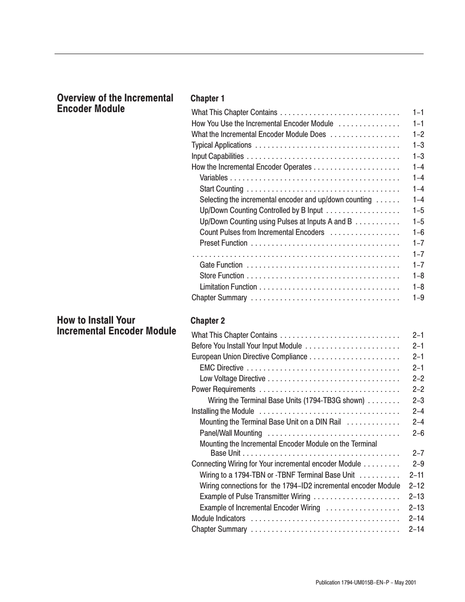 Rockwell Automation 1794-ID2 U.MNL INCREMENTAL ENCODER User Manual | Page 9 / 88