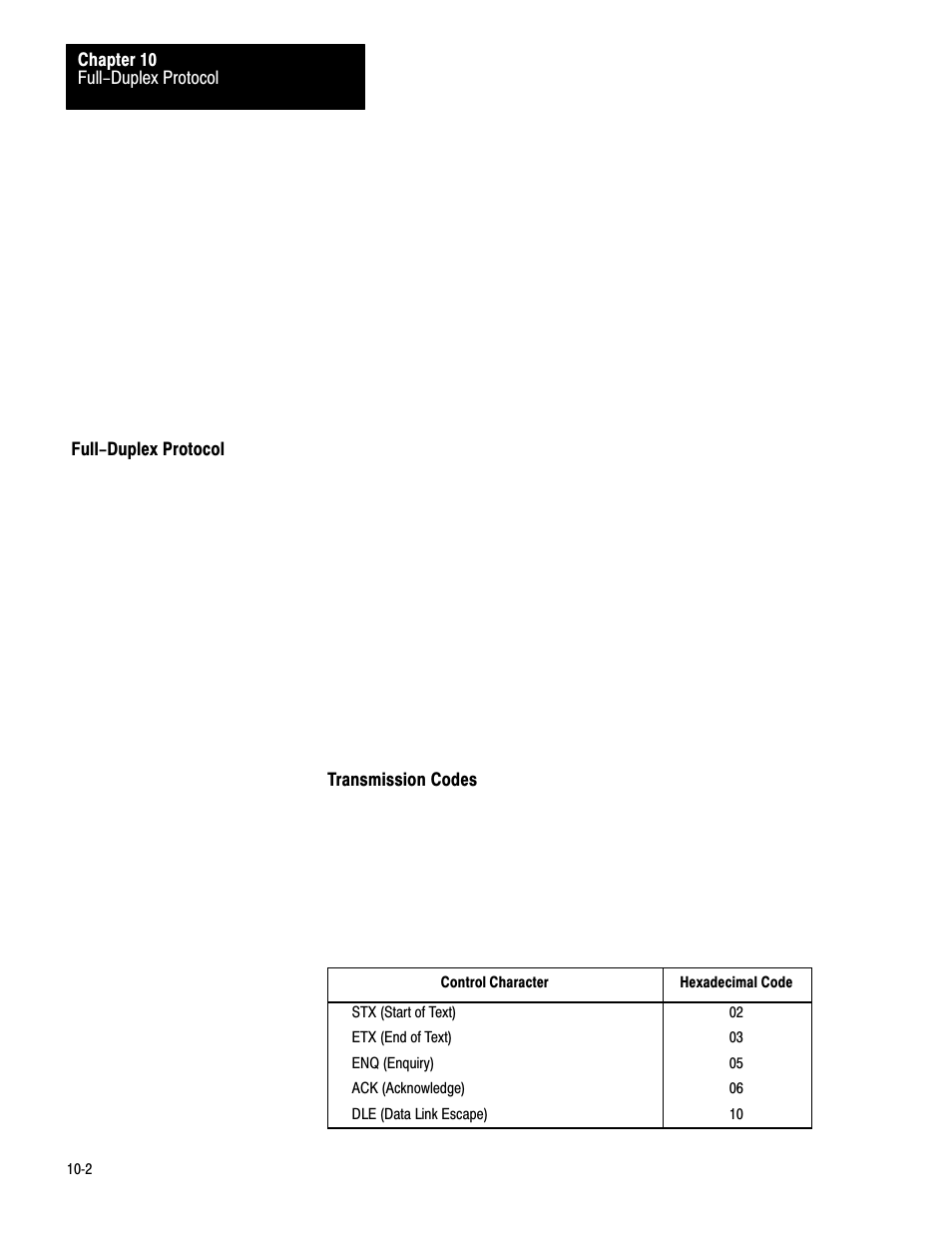 Full-duplex protocol, 10ć2 | Rockwell Automation 1775-KA PLC-3 Communication Adapter Module User Manual User Manual | Page 106 / 239