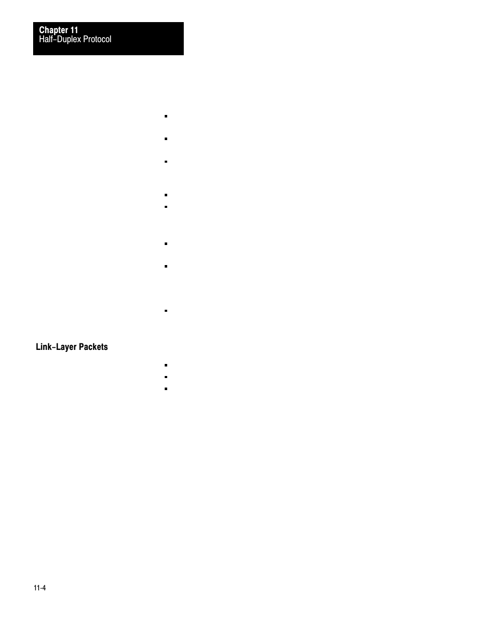 Link-layer packets, 11ć4 | Rockwell Automation 1775-KA PLC-3 Communication Adapter Module User Manual User Manual | Page 131 / 239