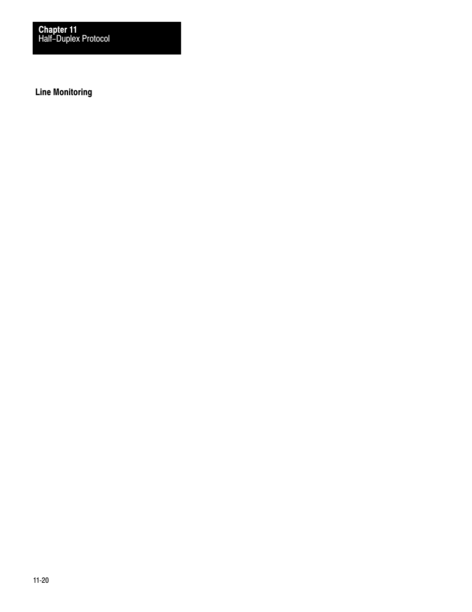 Line monitoring, 11ć20 | Rockwell Automation 1775-KA PLC-3 Communication Adapter Module User Manual User Manual | Page 147 / 239