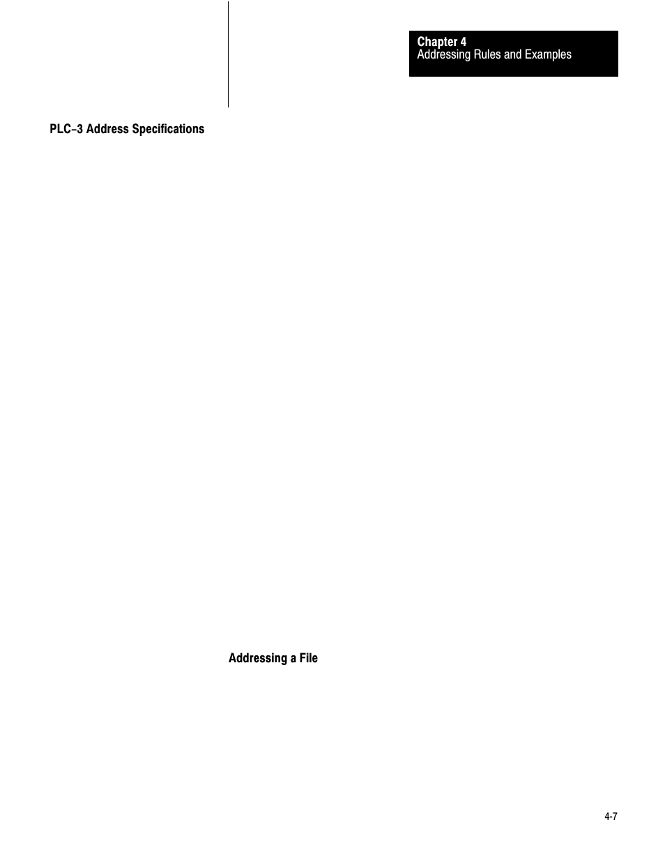 Plc-3 address specifications | Rockwell Automation 1775-KA PLC-3 Communication Adapter Module User Manual User Manual | Page 63 / 239