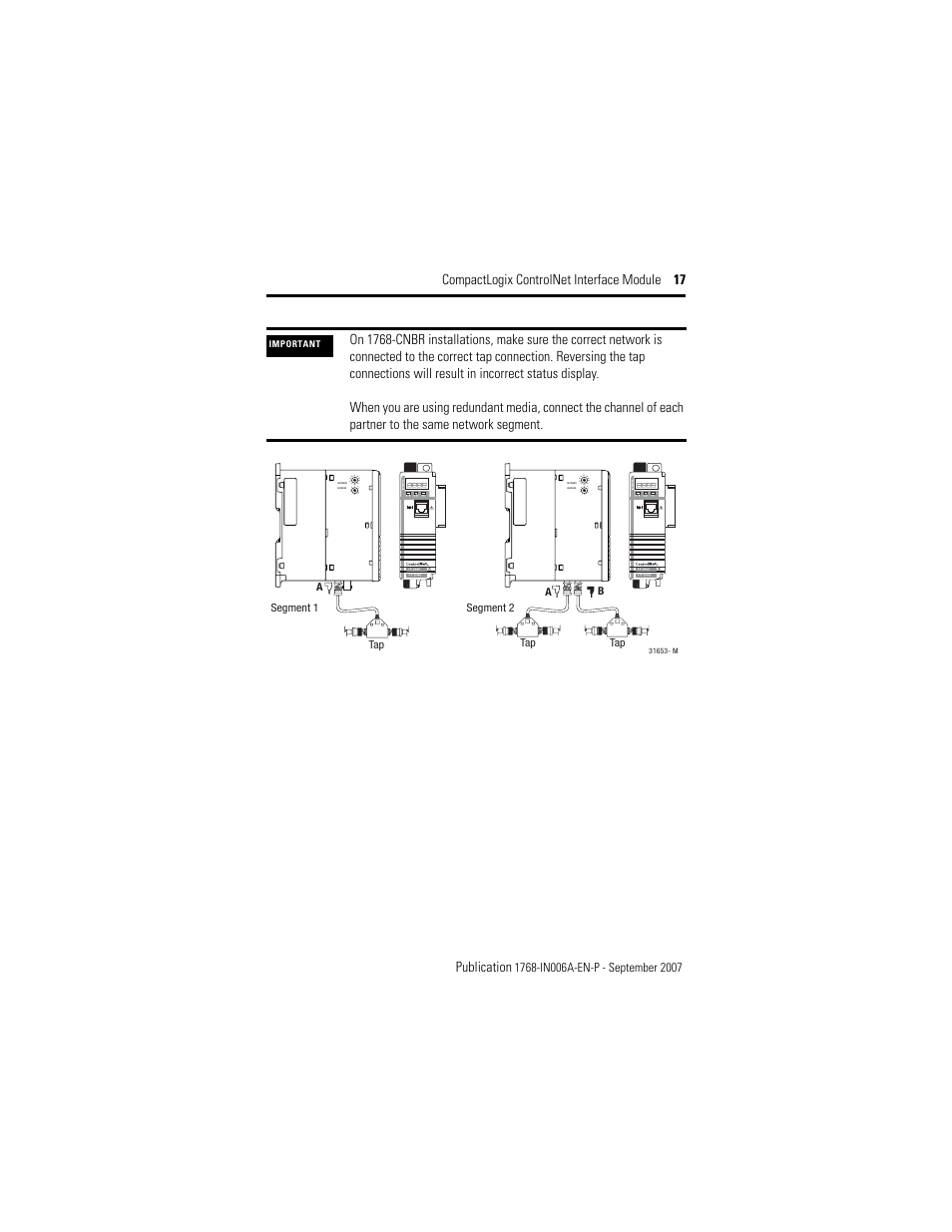 Rockwell Automation 1768-CNBR CompactLogix ControlNet Communication Module Installation Instructions User Manual | Page 17 / 36