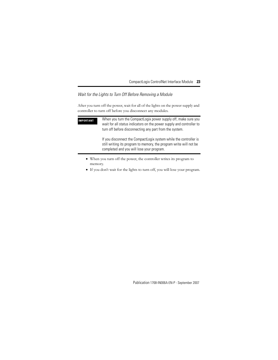 Rockwell Automation 1768-CNBR CompactLogix ControlNet Communication Module Installation Instructions User Manual | Page 23 / 36