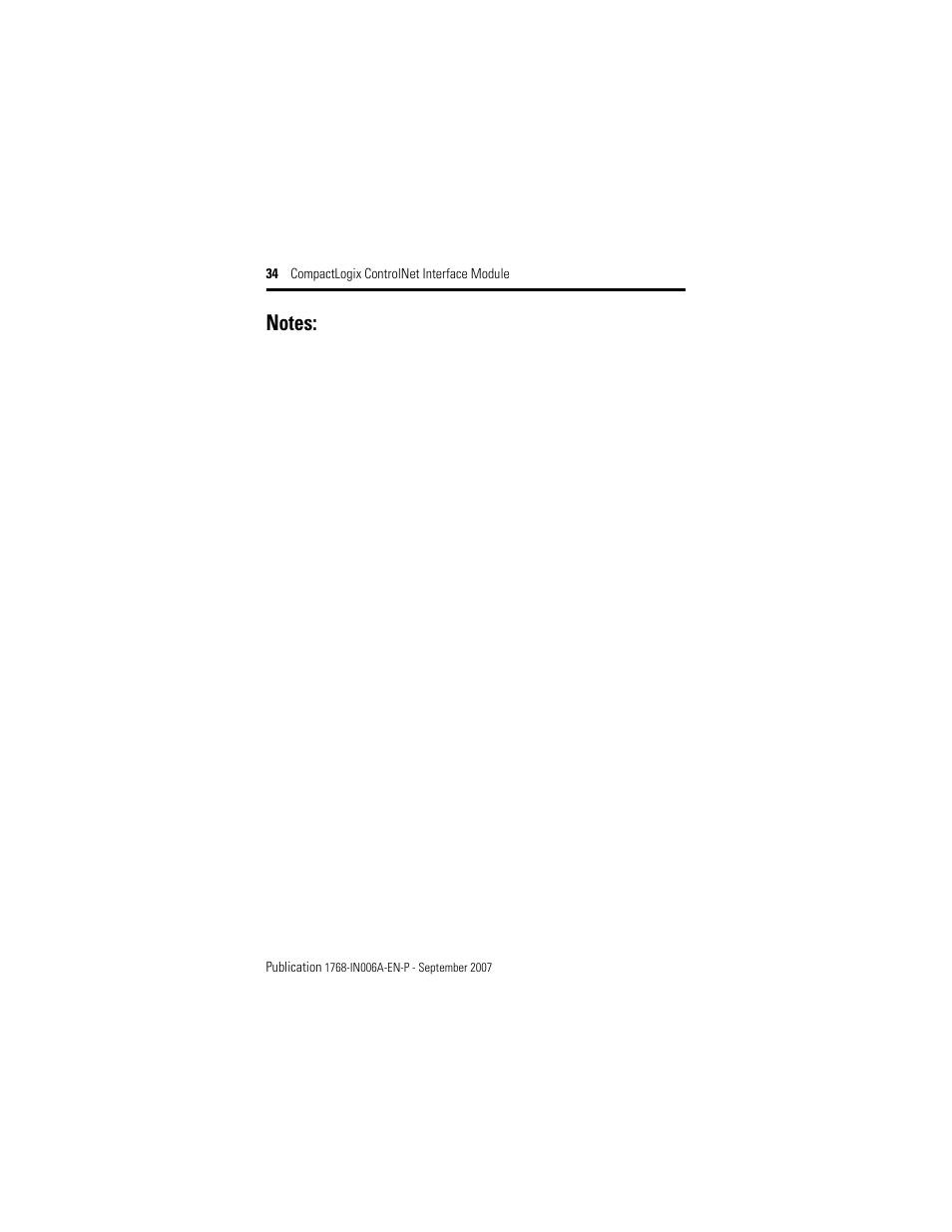 Rockwell Automation 1768-CNBR CompactLogix ControlNet Communication Module Installation Instructions User Manual | Page 34 / 36