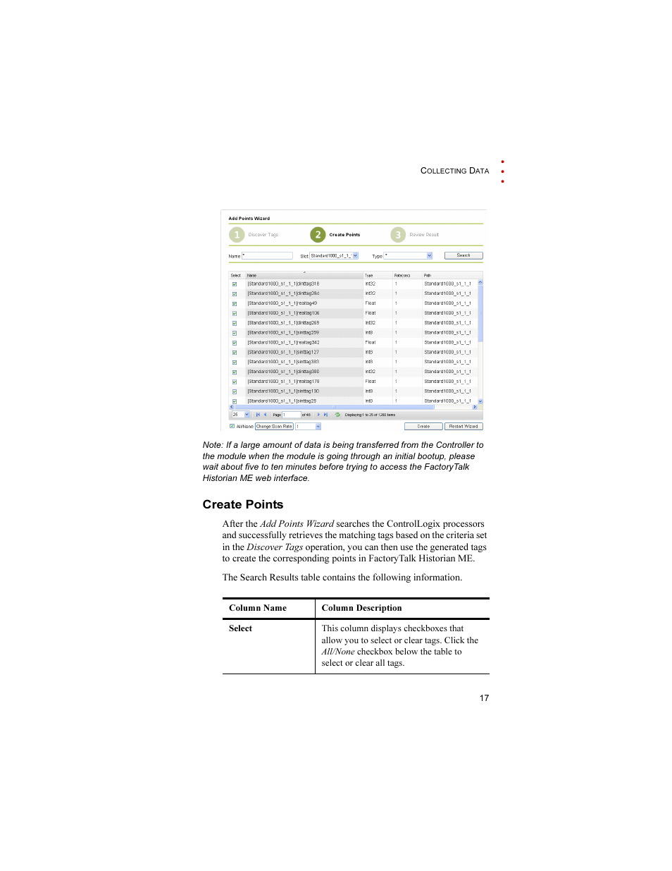 Create points | Rockwell Automation 1756-HIST2G FactoryTalk Historian ME 2.1 Quick Start Guide User Manual | Page 21 / 36