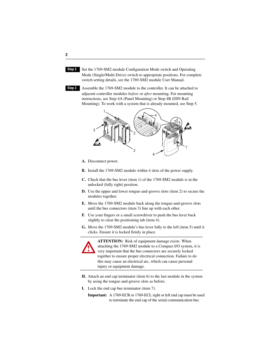 Rockwell Automation 1769-SM2 Compact I/O DSI/Modbus Network Communication Module User Manual | Page 2 / 8