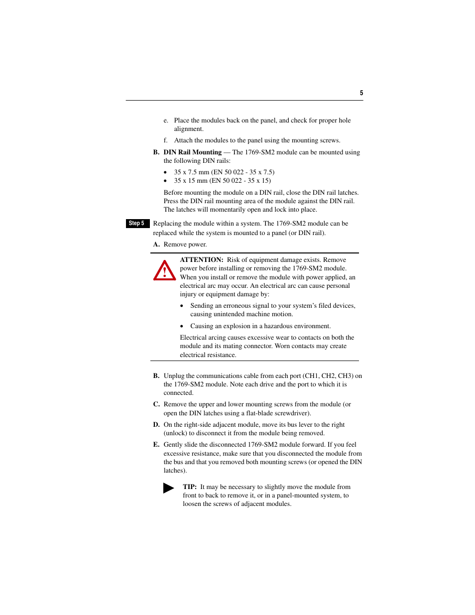 Rockwell Automation 1769-SM2 Compact I/O DSI/Modbus Network Communication Module User Manual | Page 5 / 8