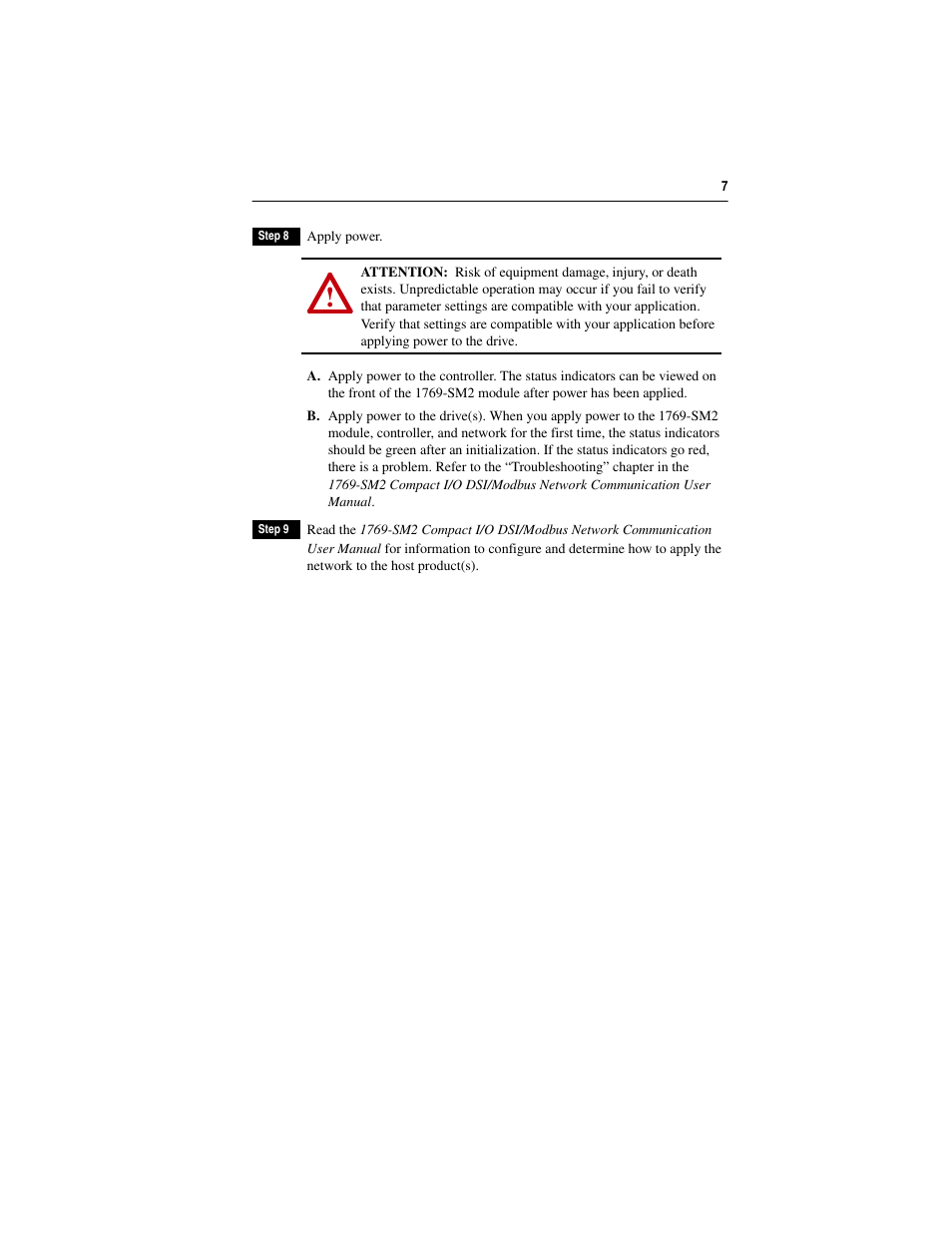 Rockwell Automation 1769-SM2 Compact I/O DSI/Modbus Network Communication Module User Manual | Page 7 / 8