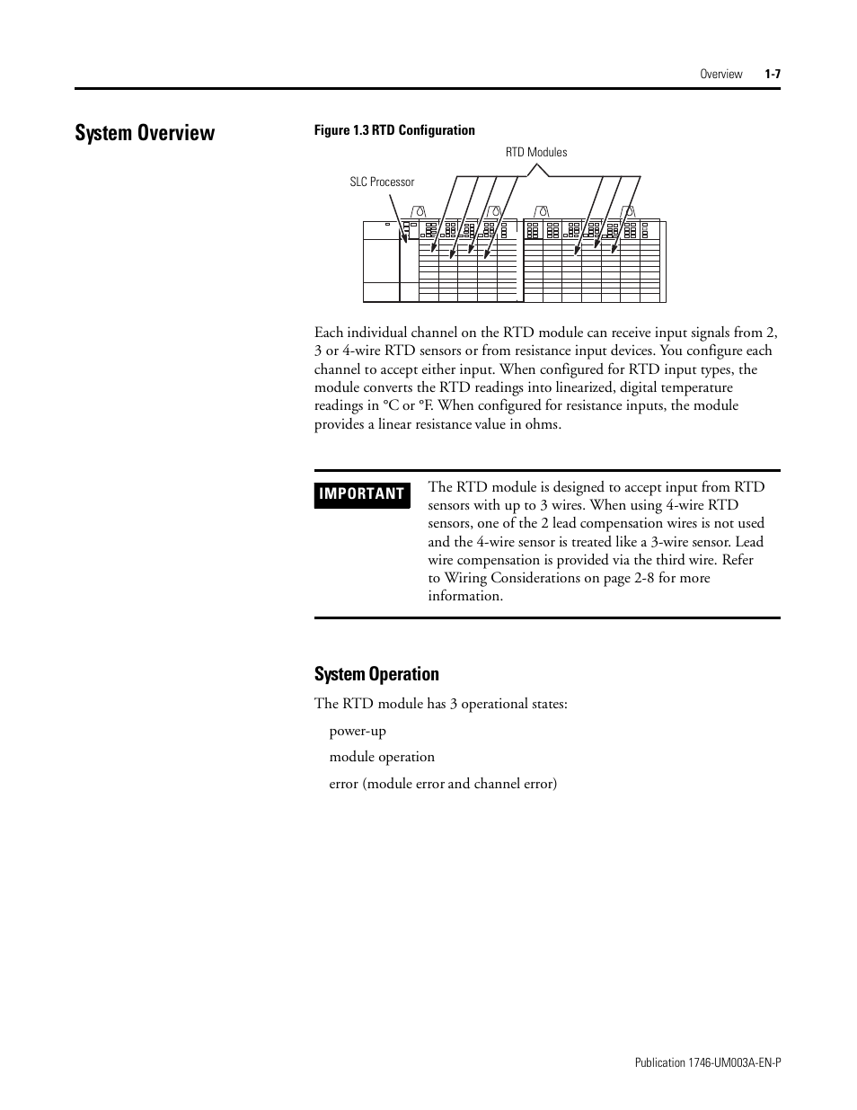 System overview, System operation, System overview -7 | System operation -7 | Rockwell Automation 1746-NR8 SLC 500 RTD/Resistance Input Module User Manual User Manual | Page 17 / 118