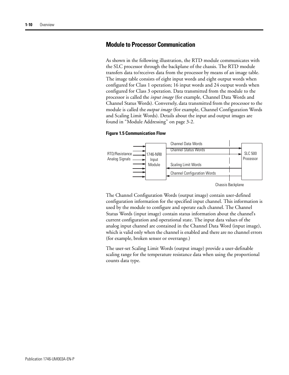 Module to processor communication, Module to processor communication -10 | Rockwell Automation 1746-NR8 SLC 500 RTD/Resistance Input Module User Manual User Manual | Page 20 / 118