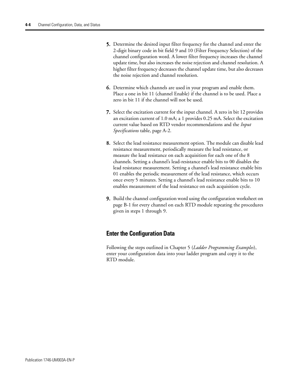 Enter the configuration data, Enter the configuration data -4 | Rockwell Automation 1746-NR8 SLC 500 RTD/Resistance Input Module User Manual User Manual | Page 52 / 118