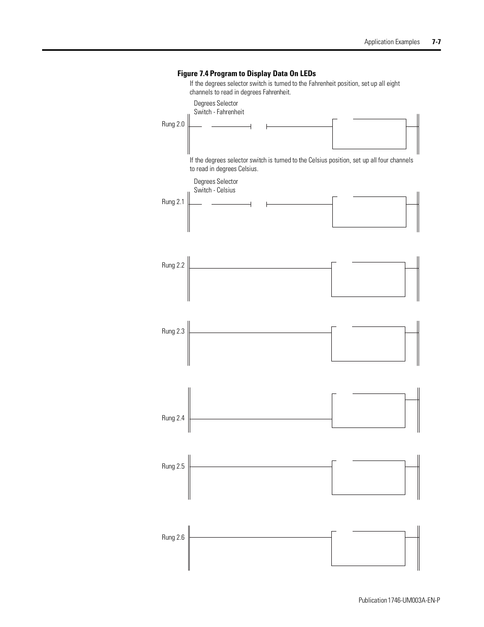 Figure 7.4 program to display data on leds | Rockwell Automation 1746-NR8 SLC 500 RTD/Resistance Input Module User Manual User Manual | Page 99 / 118