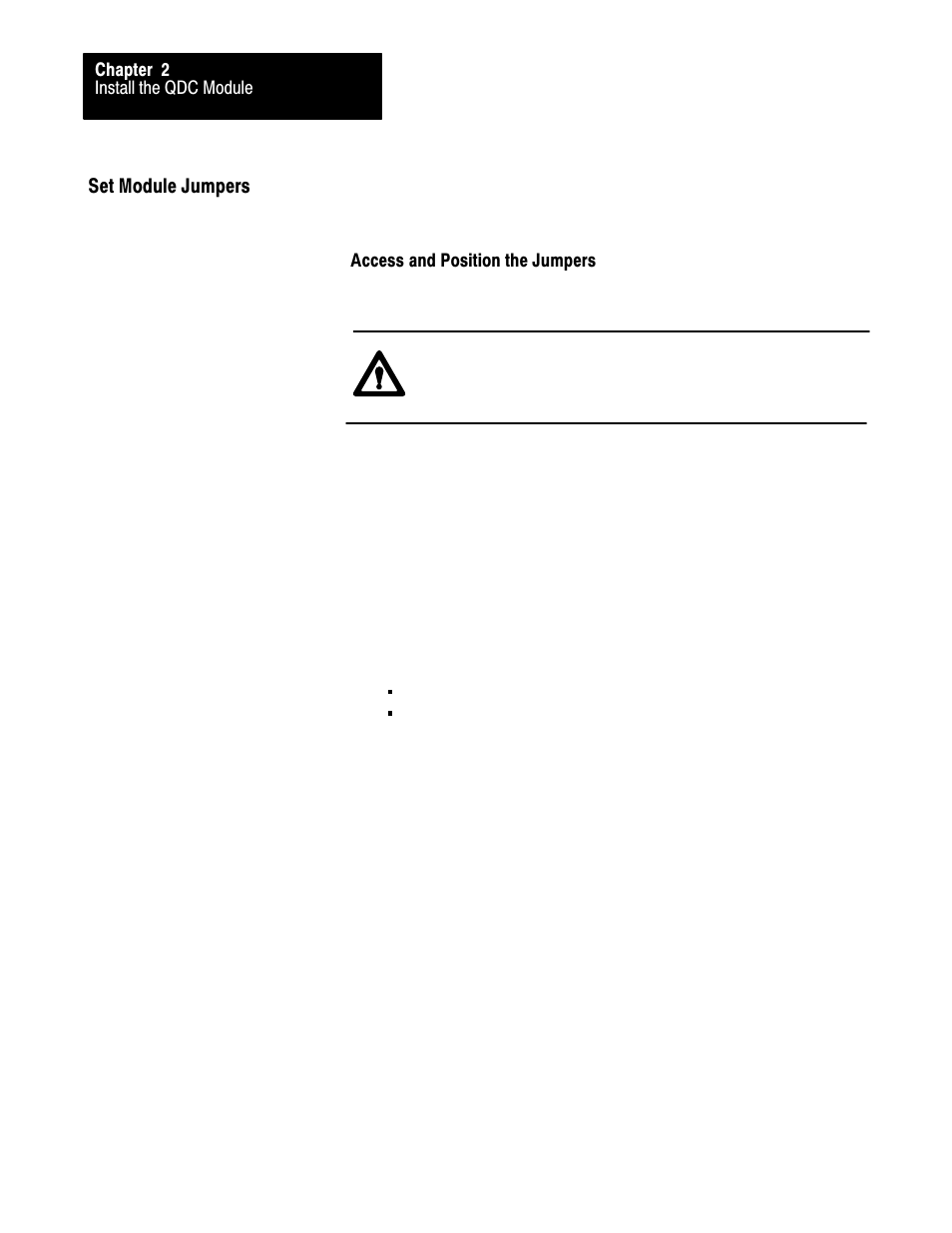 Set module jumpers | Rockwell Automation 1771-QDC, D17716.5.93(Passport) PLASTIC MOLDING MODULE User Manual | Page 34 / 306