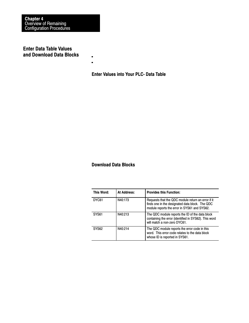 Enter data table values and download data blocks | Rockwell Automation 1771-QDC, D17716.5.93(Passport) PLASTIC MOLDING MODULE User Manual | Page 65 / 306