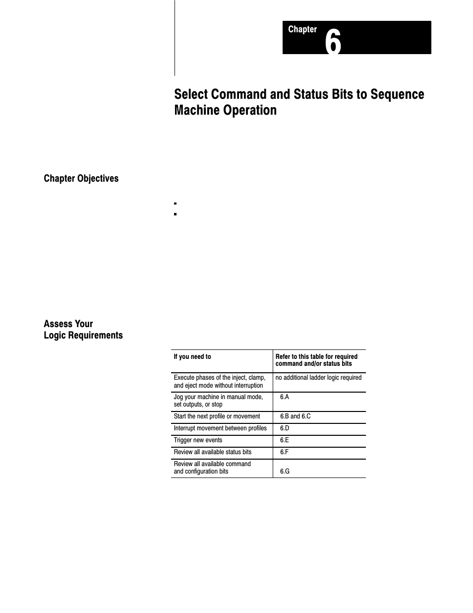 Chapter objectives, Assess your logic requirements | Rockwell Automation 1771-QDC, D17716.5.93(Passport) PLASTIC MOLDING MODULE User Manual | Page 77 / 306