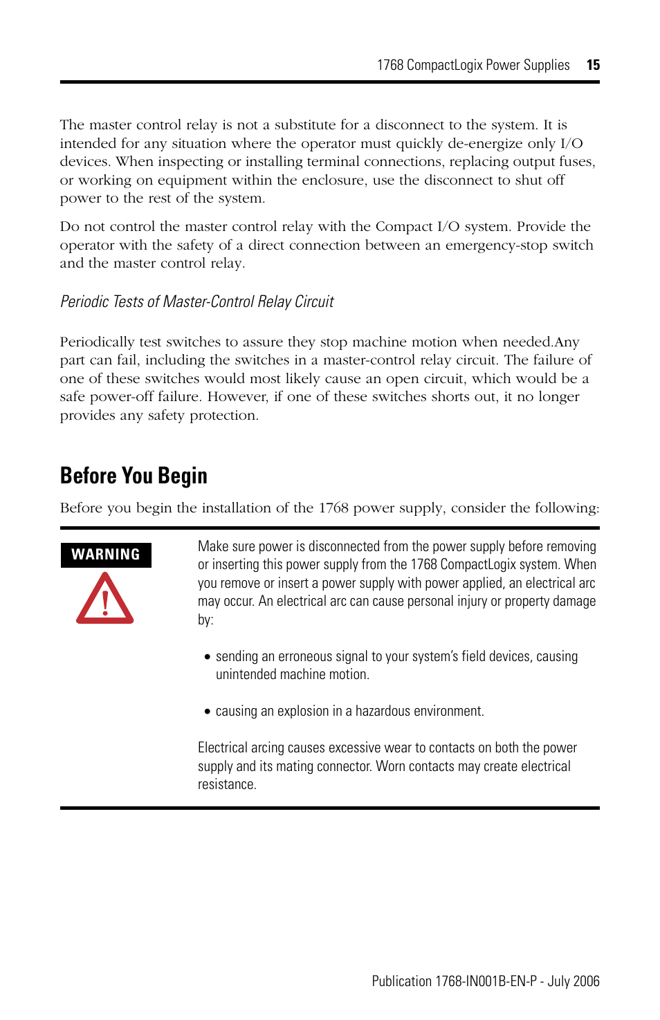 Before you begin | Rockwell Automation 1768-PA3_PB3 CompactLogix Power Supplies Installation Instructions User Manual | Page 15 / 32
