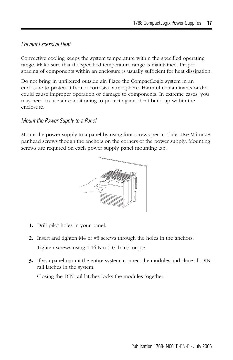 Rockwell Automation 1768-PA3_PB3 CompactLogix Power Supplies Installation Instructions User Manual | Page 17 / 32
