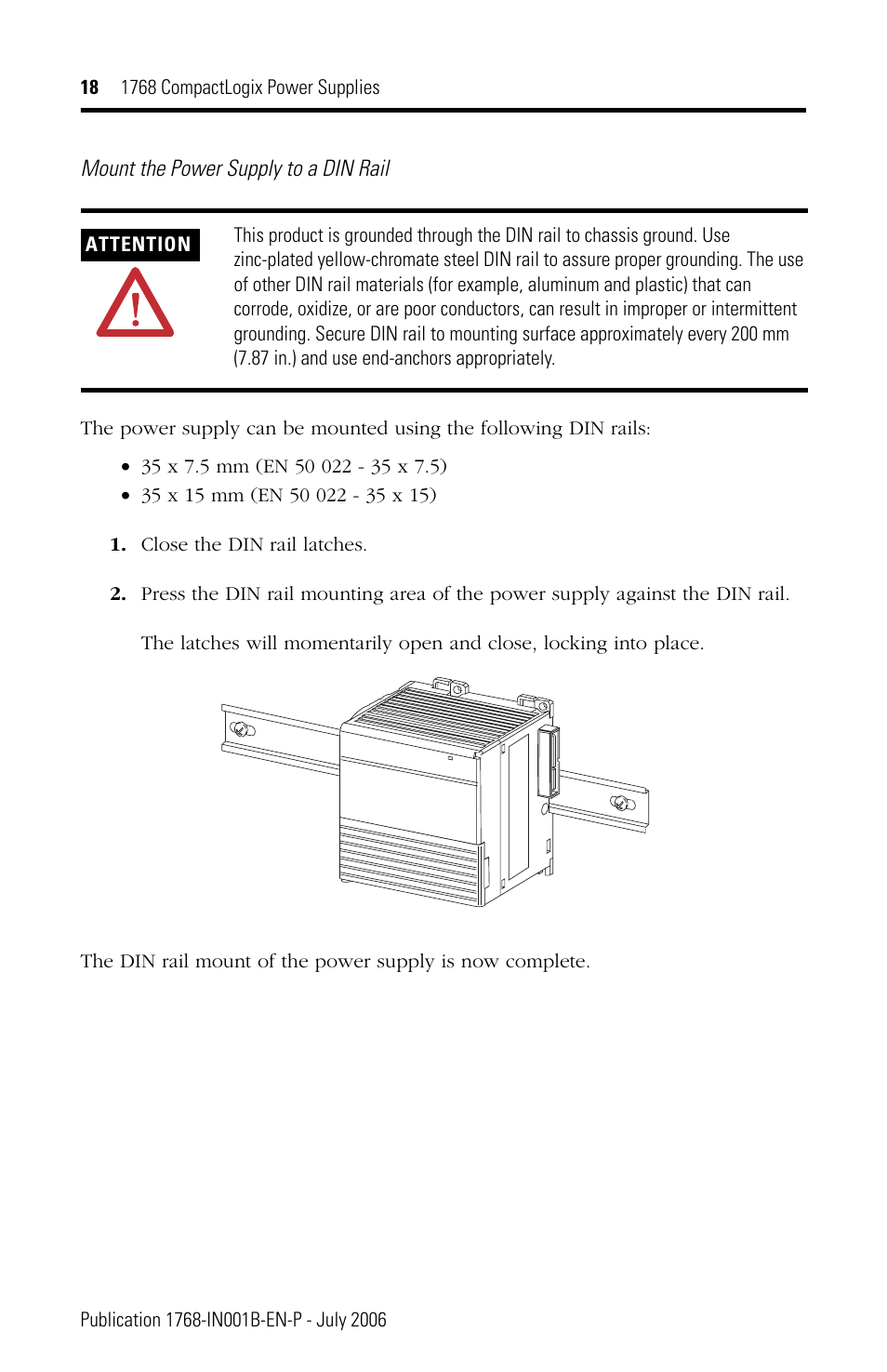 Rockwell Automation 1768-PA3_PB3 CompactLogix Power Supplies Installation Instructions User Manual | Page 18 / 32