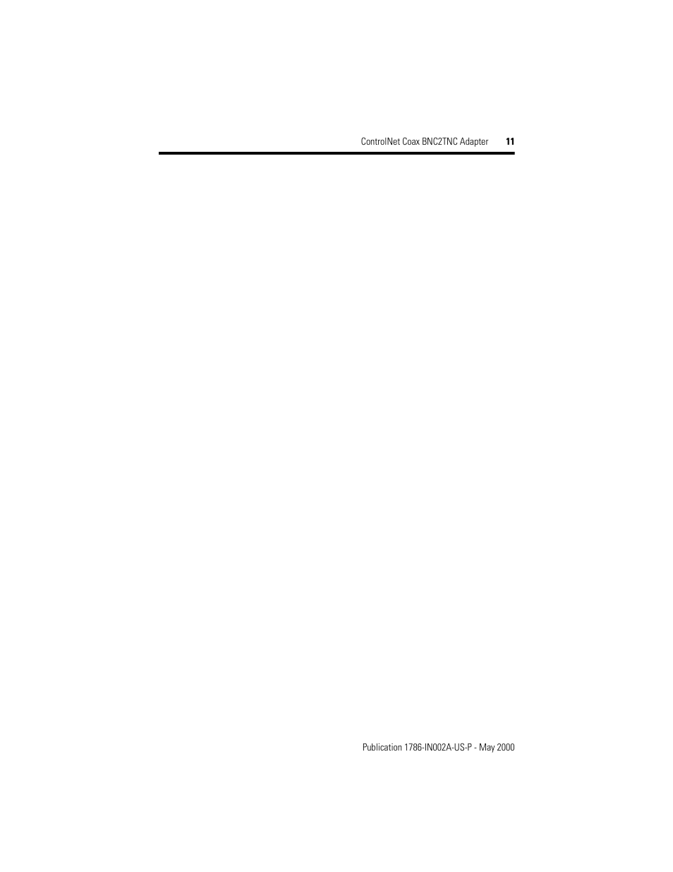 Rockwell Automation 1786-BNC2TNC ControlNet COAX BNC2TNC Adapter Installation Instructions User Manual | Page 11 / 12