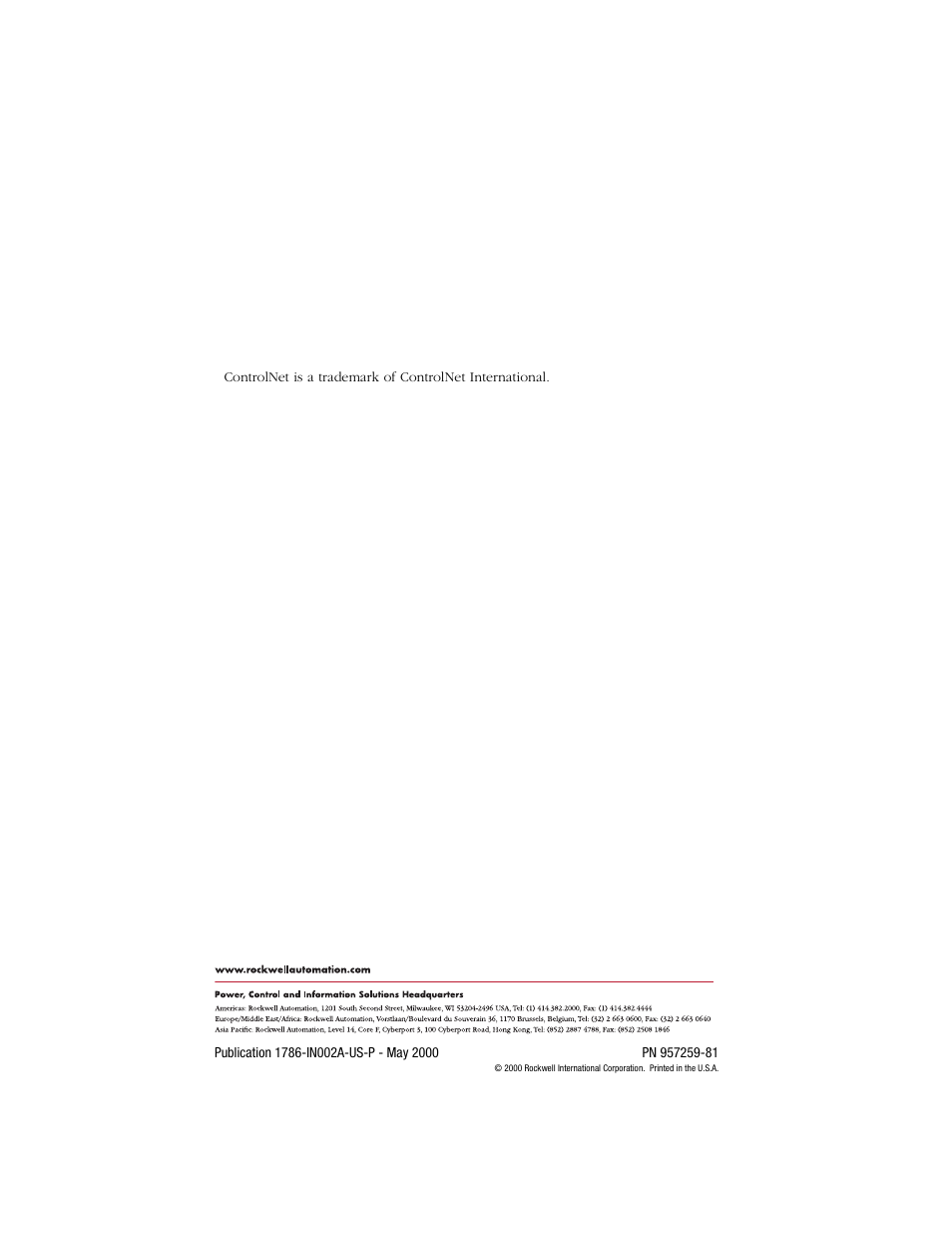 Rockwell Automation 1786-BNC2TNC ControlNet COAX BNC2TNC Adapter Installation Instructions User Manual | Page 12 / 12