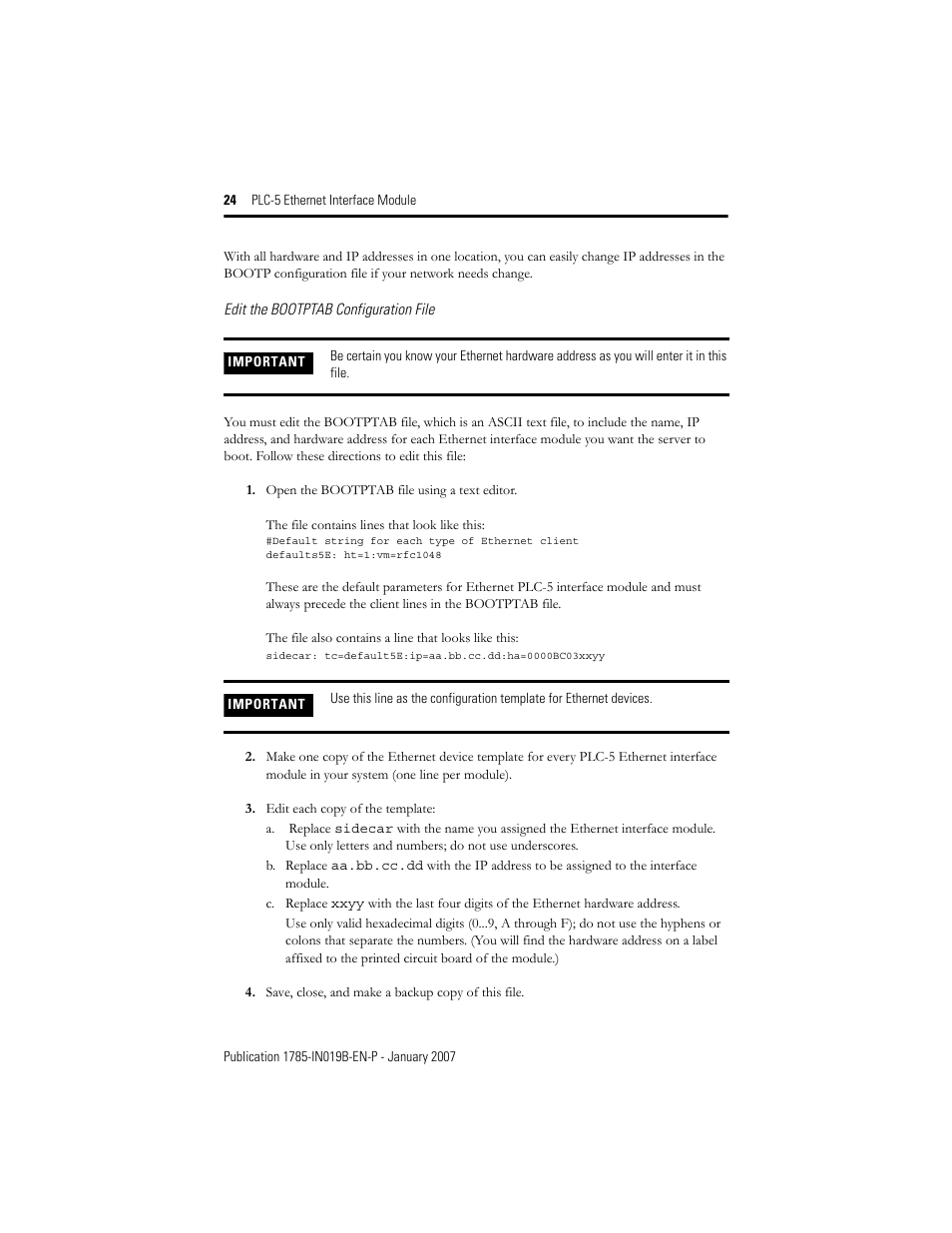 Rockwell Automation 1785-ENET PLC-5 Ethernet Interface Module Installation Instructions User Manual | Page 24 / 48