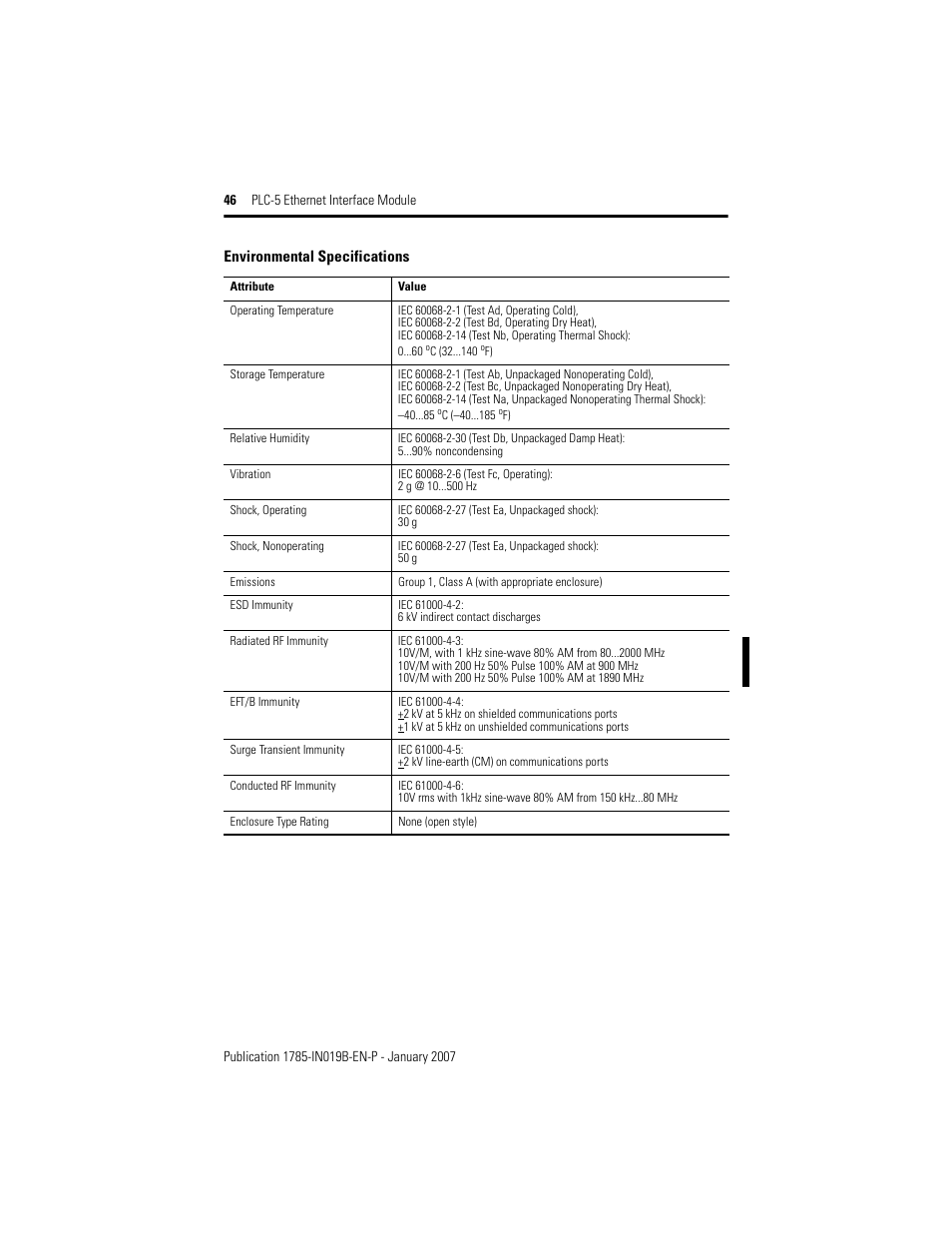 Rockwell Automation 1785-ENET PLC-5 Ethernet Interface Module Installation Instructions User Manual | Page 46 / 48