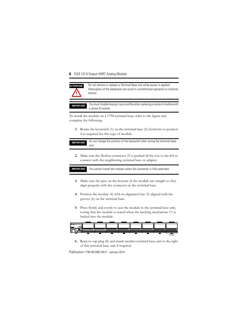 Rockwell Automation 1794-OE8H, Series B Flex I/O Output HART Module Installation Instructions User Manual | Page 8 / 32