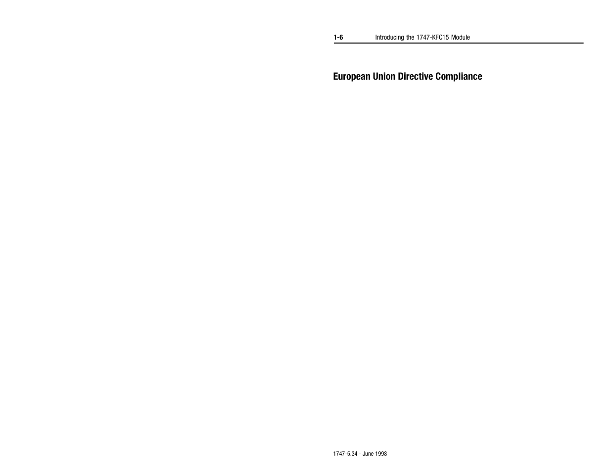 European union directive compliance, European union directive compliance -6 | Rockwell Automation 1747-KFC15 SLC500 CONTROLNET RS-232 USER MANUAL User Manual | Page 16 / 52