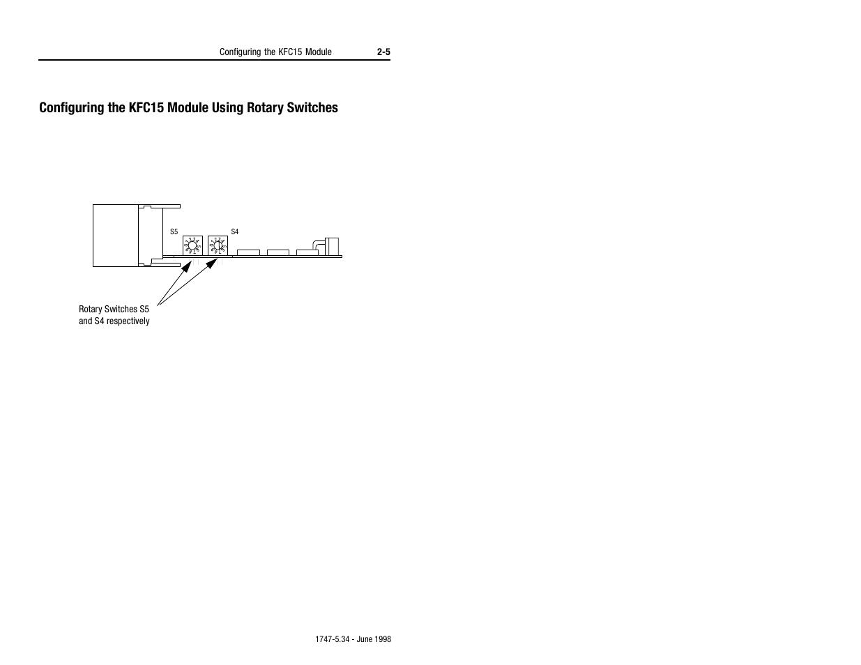 Configuring the kfc15 module using rotary switches | Rockwell Automation 1747-KFC15 SLC500 CONTROLNET RS-232 USER MANUAL User Manual | Page 23 / 52