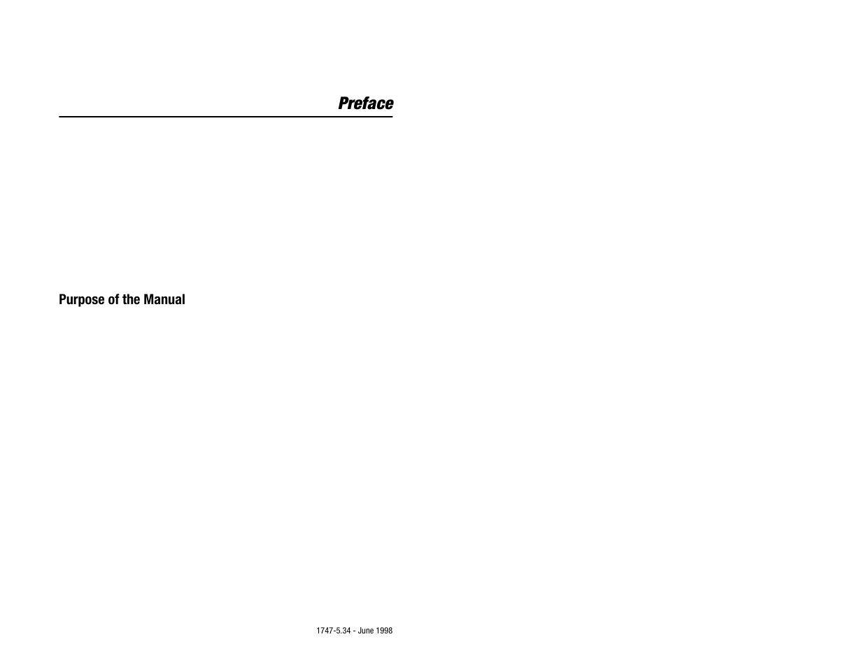 Preface, Purpose of the manual | Rockwell Automation 1747-KFC15 SLC500 CONTROLNET RS-232 USER MANUAL User Manual | Page 3 / 52